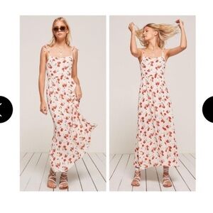White Sylvie -jubilee Red Floral Print Casual Maxi Dress